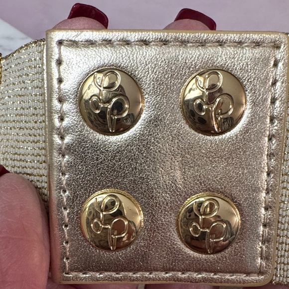 Lilly Pulitzer Jewel Gold and White Women's Belt - Picture 2 of 12